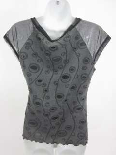 NWT ANAC Black Metallic Cut Out Blouse Shirt Sz L $78  