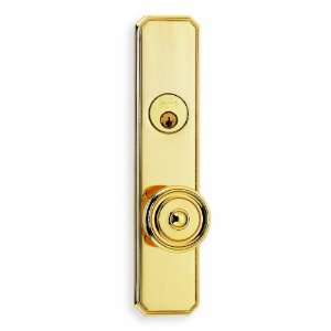 Omnia 11433 US3 L Mortise with Plates Polished Brass Privacy Mortise L