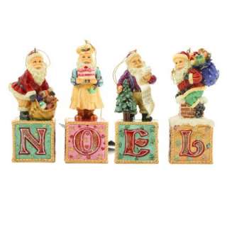 New Christopher Radko Rare Santas on Noel Block Resin Letter Ornaments 