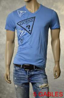   Mens Tee Shirt True Blue V Neck Graphic T Shirts New Sz S M  