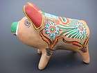 Old Mexican ceramic pottery pig piggy bank 7 1/4 long