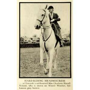 1936 Print Headmistress Charlotte Haxall Noland Horse Winter Weather 