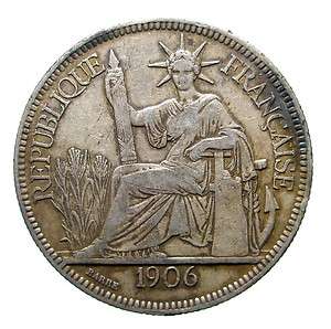 Lucernae* Attractive 1906 A French Indo China silver piastre. Paris 