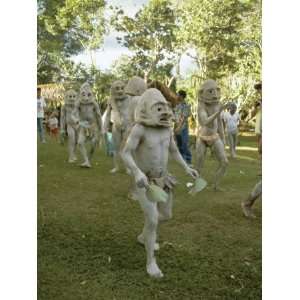  Mudmen from Asaro Parade as Ancestral Spirits, Papua New 