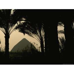  Bent Pyramid Framed by Silhouetted Palm Trees National 