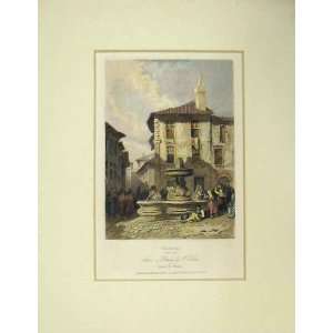  1829 Victorian Colour Print View Veletri Rome Henshall