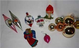  Christmas ornaments Lot indents, angel, elf made in Japan vtg  