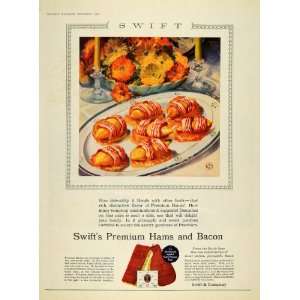  1928 Ad Swifts Premium Ham Bacon Pineapple Potato Food 