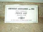 51 CHEVY PASS CAR ACCESSORIES PRI