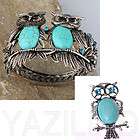 Women Fashion Tibet Sivler Owl Turquoise Antique Handmade Ring Brcelet 