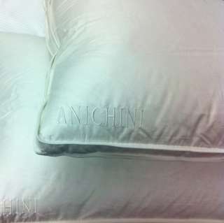 Two Euro Luxury Anichini Goose Down Standard Medium Firm Pillows 