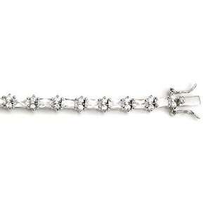  Shiny Asters Silver Tennis Bracelet Complemented with 