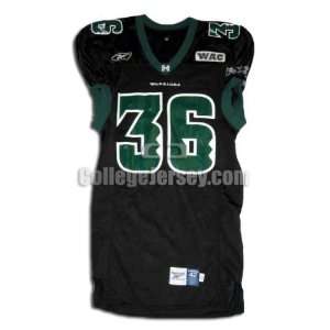 Black No. 36 Game Used Hawaii Reebok Football Jersey  