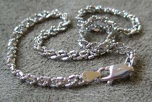 NEW 9 14K Solid White Gold BRAIDED Beads & Bars Chain Bracelet/Anklet 