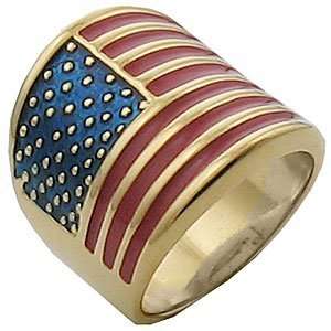    Tqw22619EIB T4 United States American Flag Ring (10) Jewelry