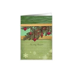  to my Pastor, merry christmas card, fir cone, pine, 3 d 