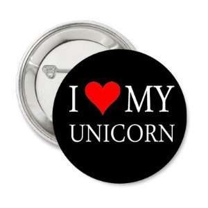   One Inch I Love My Unicorn Black Button PIN Pinback 