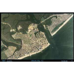 Laminated Atlantic City, NJ in high resolution from space satellite 
