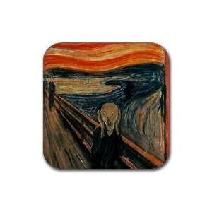  Scream Munch Rubber Square Coaster set (4 pack) Great Gift 