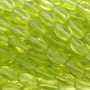 Glass Green  Melon Plain   14mm Height, 11mm Width, Sold by 16 Inch 