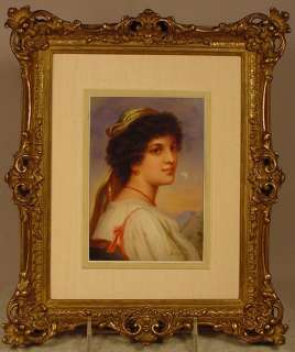 Antique Painting on Porcelain Plaque Sontag  