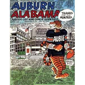  1991 Auburn vs. Alabama 36 x 48 Canvas Historic Football 