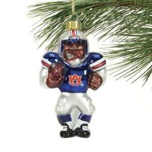 Auburn Tigers Angry Football Player Glass Ornament  Sports 