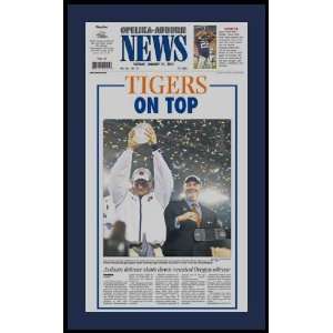 Auburn Tigers   2011 BCS Champs   On Top   Wood Mounted Newspaper 
