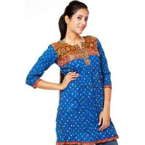   Tie Dye Kurti from Gujarat with Embroidery and Mirrors   Pure Cotton
