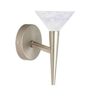    MB SC 1 Light Wall Lamp in Satin Chrome with Marbl