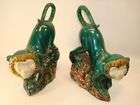 pair of vintage majolica good luck monkeys 