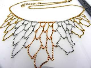 Estate 14k Multi Gold Fancy Chain Necklace 18 long  