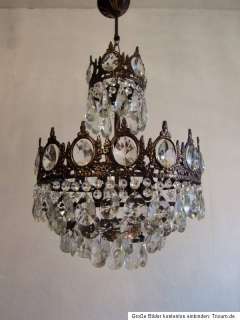   Old Vintage Crystal French Chandelier Lamp Luster Unique Rare  