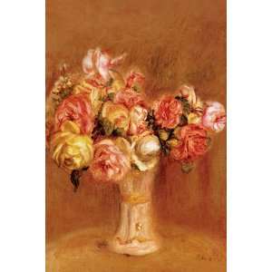 Pierre August Renoir 24W by 36H  Roses in a Sevres Vase CANVAS 