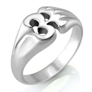   Sterling Silver Yoga, Aum, Om, Ohm, India Symbol Ring, Size 7 Jewelry