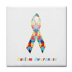 Autism Awareness Ribbon Tile Trivet