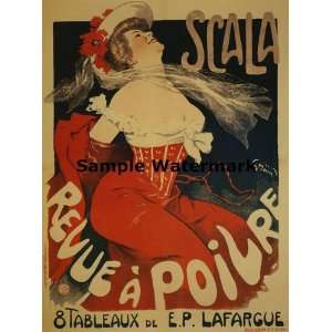 1904 Scala Lady RED Dress Revue a Poilre Theater Theatre France French 