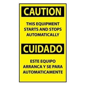  Machine Labels   Caution This Equipment Starts And Stops Automatically