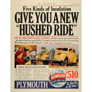  1936 Ad Plymouth Chrysler Automobile History Yellow Car 