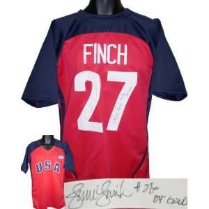  Jennie Finch signed Olympic Team USA Red Jersey 04 GOLD 