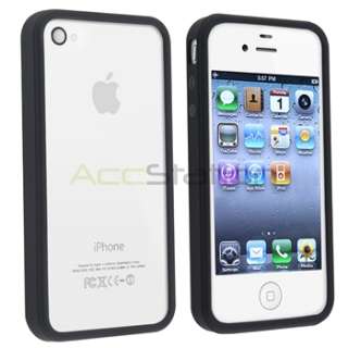 Silicone Bumper Case Cover+Privacy Guard for iPhone 4 G  