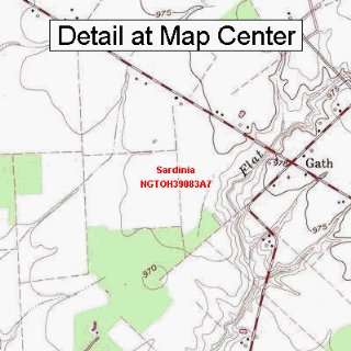  USGS Topographic Quadrangle Map   Sardinia, Ohio (Folded 