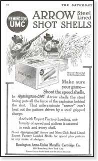 1912 Arrow rifle shot shells Reminton Arms UMC print AD  