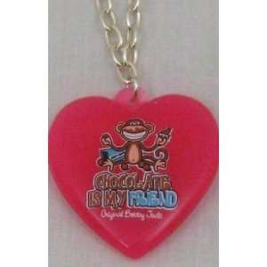   Bobby Jack Chocolate Is My Friend Pink Heart Necklace Beauty