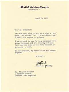 ROBERT F. KENNEDY   TYPED LETTER SIGNED 04/05/1965  