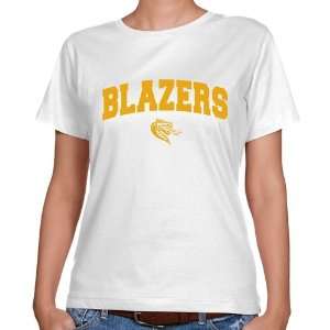  NCAA UAB Blazers Ladies White Logo Arch Classic Fit T 