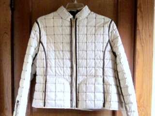 APROPOS Reversible Quilted Brown and Cream Jacket JUNIOR Size Large 