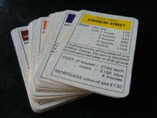 Set Of Monopoly Spare Property Cards **  