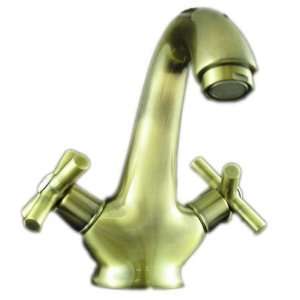 Lavatory Faucet One Hole Two Cross Handles Rough Brass 