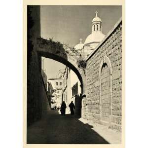  1937 Via Dolorosa Jerusalem Arch Photogravure Hurlimann 